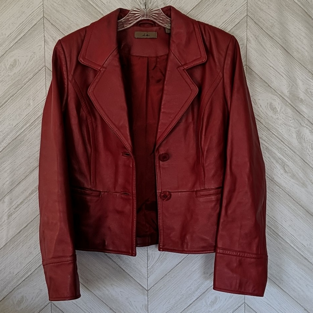Red Leather Blazer